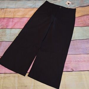 Size 14 LC Lauren Conrad Black Wide-Leg Crop Trousers #0551